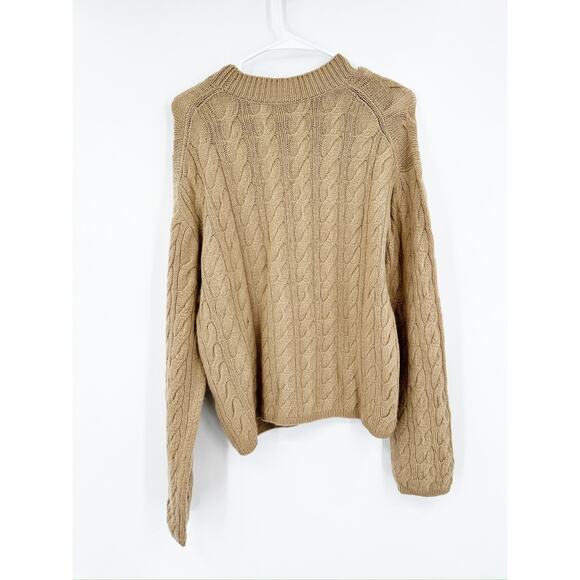 Vince Cable Knit Tan Wool Blend Crewneck Sweater Size Large NWT - Picture 6 of 6